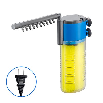 Aquarium Internal Filter 200L/H Submersible Multi-Function Pump for Fish Tank with Adjustable Flow Rate Spray Bar Pipe